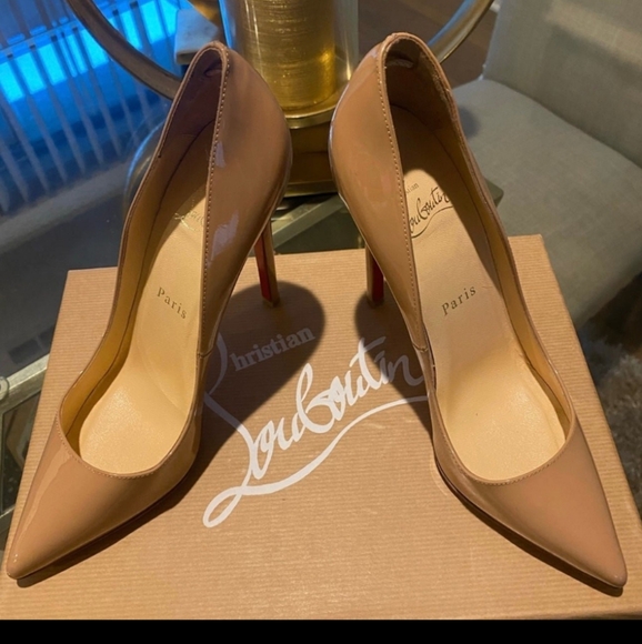 Christian louboutin Pigalle Patent Calf Tan 120mm High Heels sz 35.5 - Picture 3 of 11